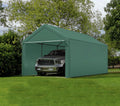 Carport 10x20 Ft Heavy Duty Canopy Steel Canopy Storage Shed,Portable Party Tent,Portable Garage with Removable Sidewalls & Doors All-Season Tarp for Carport Floor Fixing (Green)