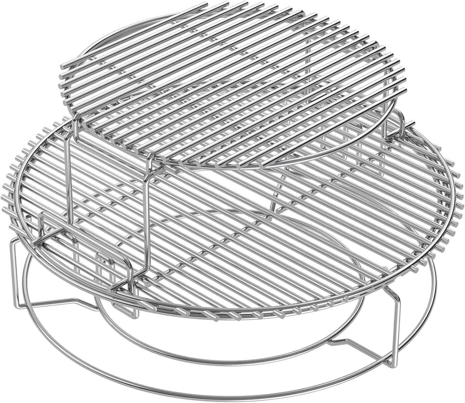 BBQ-PLUS Expander Rack Replacement Kit for Large Big Green Egg,Heavy Duty Stainless Steel 3 Tier 5 Piece Grill Basket Accessories with Removable Cooking Rack System Large