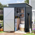 3x5 FT Outdoor Metal Storage Shed with Floor Frame, Single Door, 1 Clear Window, Tool Shed for Garden, Patio, Backyard