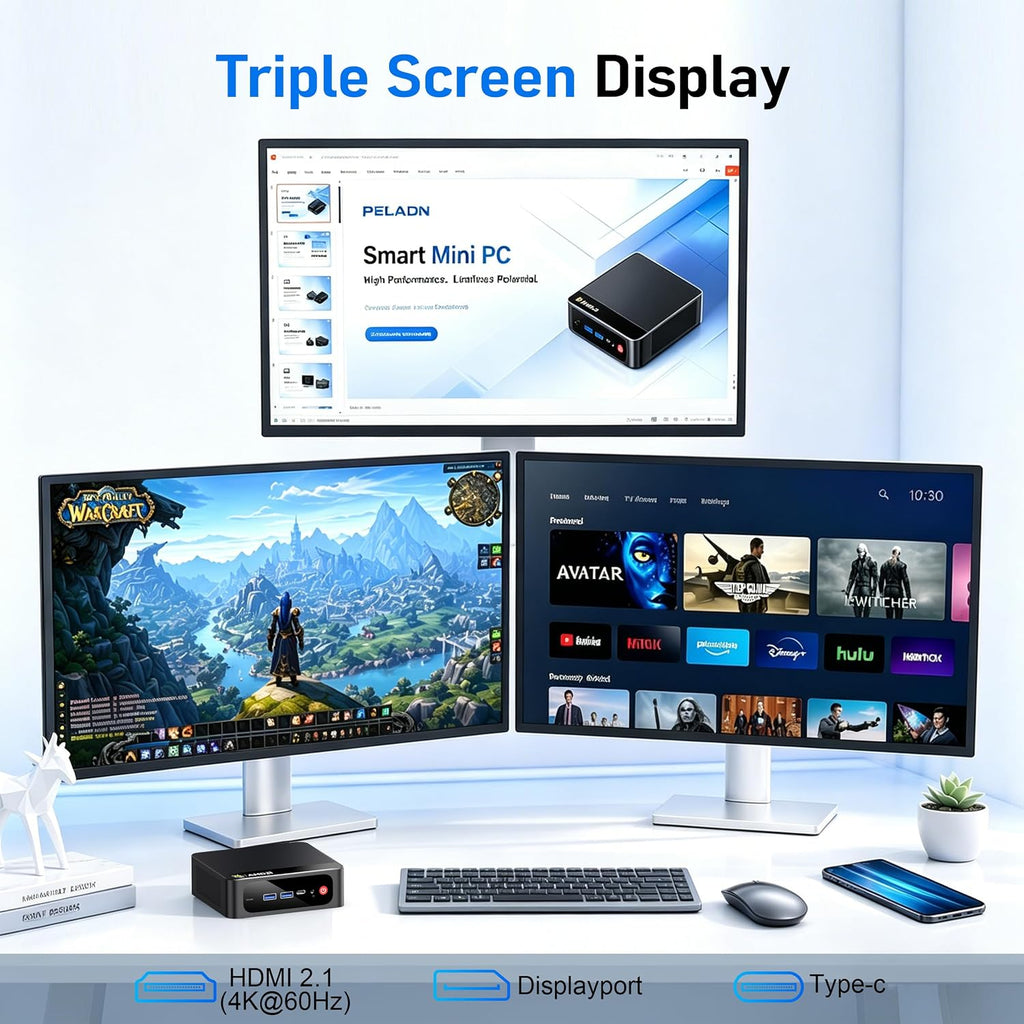 Beelink SER5 Mini PC with AMD Ryzen 5 5625U (6C/12T, 7 CUs GPU 1800MHz), 16GB 3200MHz DDR4 500GB SSD, Mini Desktop Computers Support 2.5 Inch HDD Expend/4K Output/2.5G LAN/WiFi 6/BT5.4 Home/Office