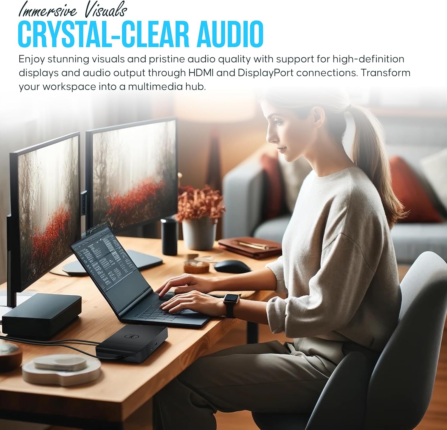 WD19S Dell Docking Station Dual Monitor - Dock Station with 180W + USB Type-C + HDMI + Dual DisplayPort - Ultimate Laptop Docking Station