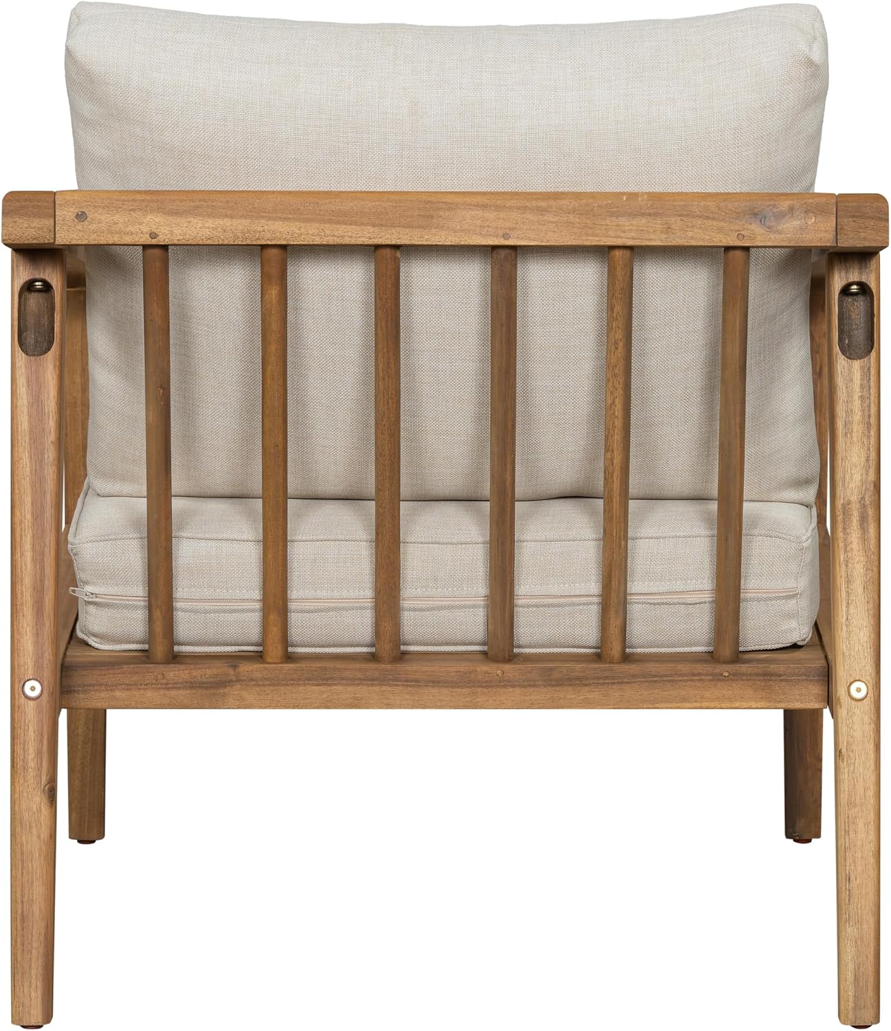 Christopher Knight Home Dena Patio 4-Piece Conversation Set, Outdoor 4-Seater Acacia Wood Sofa Chat Set,Garden Furniture,Loveseat,Coffee Table,Set of 2 Club Chairs, Removable Cushions, Teak+ Beige