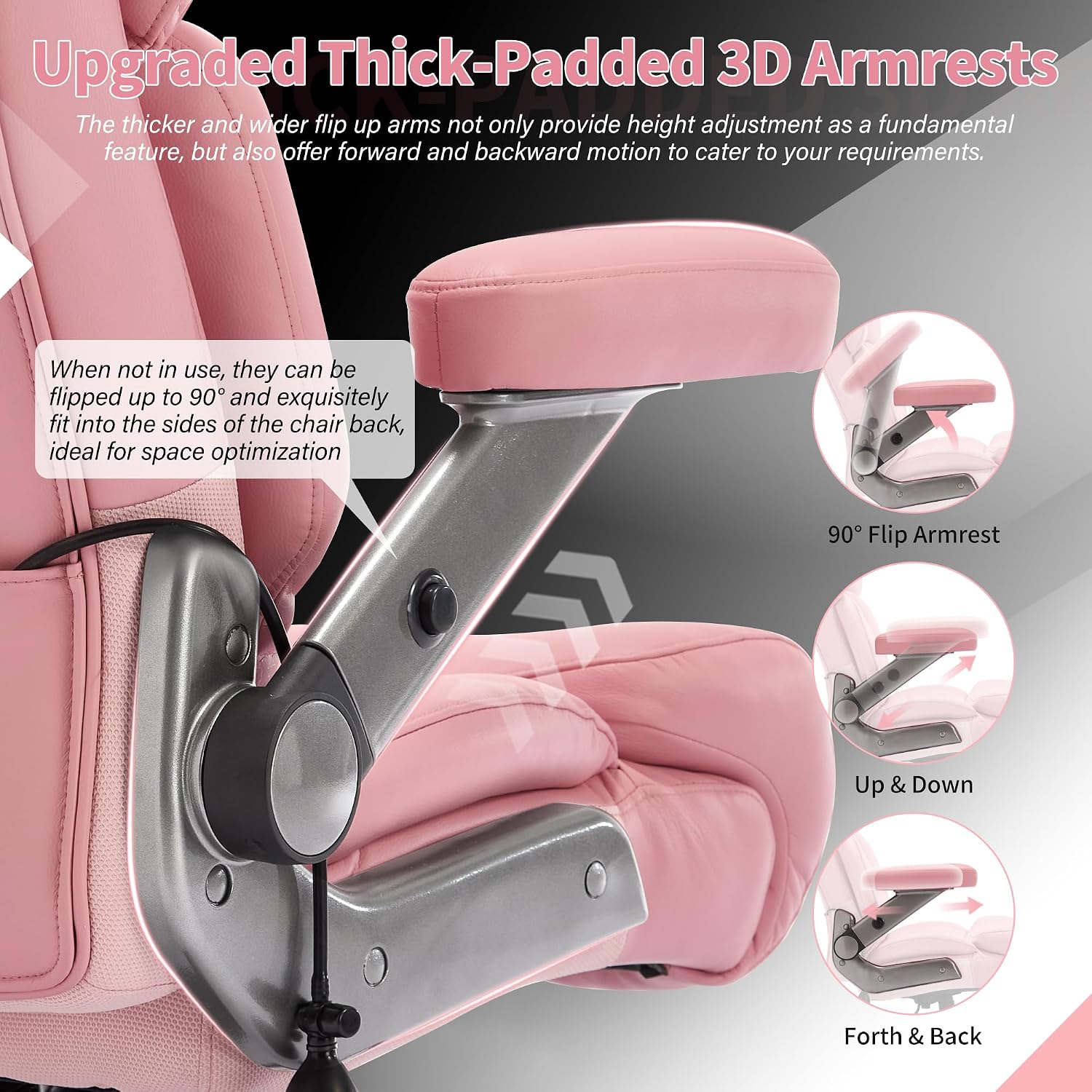 Big and Tall Office Chair 700lbs - Adjustable Headrest&Lumbar Support, 3D Flip Arms, Large Wheels &Heavy Duty Metal Base, Ergonomic High Back Computer Chair Desk Chair, Thick Padded Extra Wide Seat