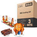 Modern Innovations Grill Rack Set (3 Pack), Chicken Leg Rack, Beer Can Chicken Holder, Rib Rack, Smoker Accessories and BBQ Gift Set