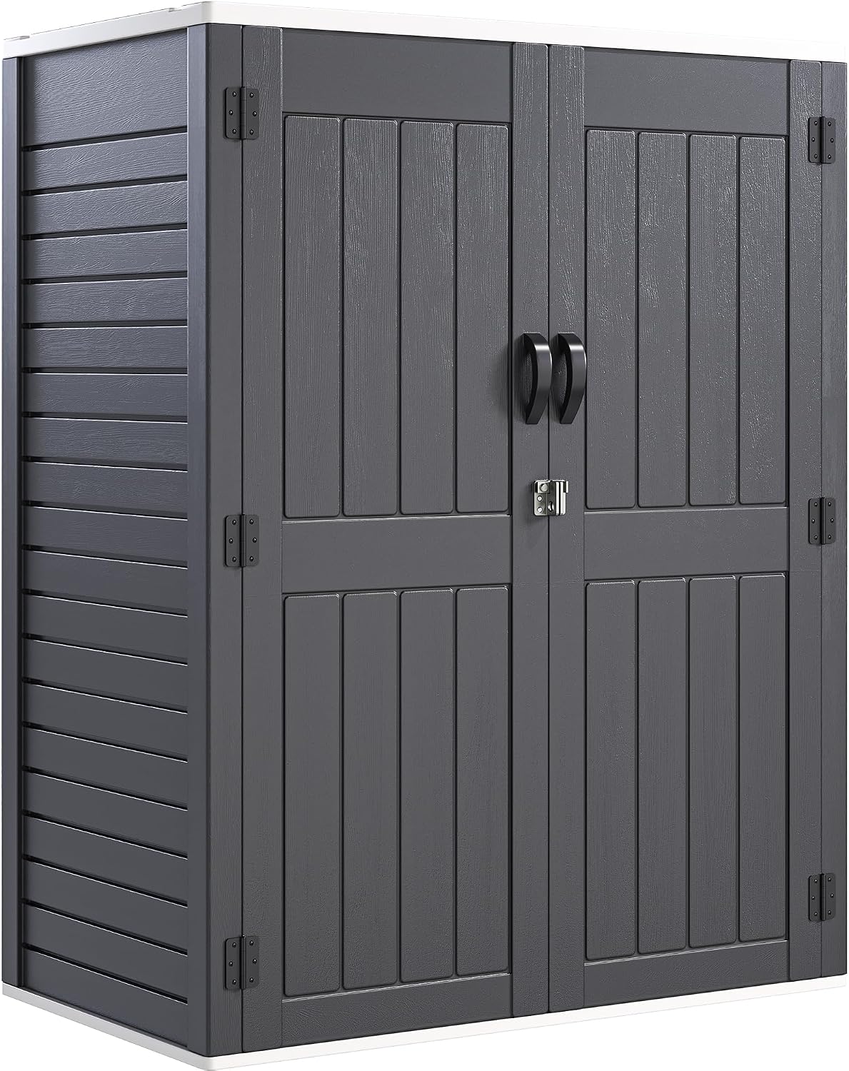 YITAHOME 59 cuft Vertical Outdoor Storage Shed w/o Shelf, 5.6 x 2.3 ft Lockable Resin Waterproof Tall Storage Cabinet, Suitable for Patio Furniture, Pool Accessories, and Garden Tools, Dark Gray