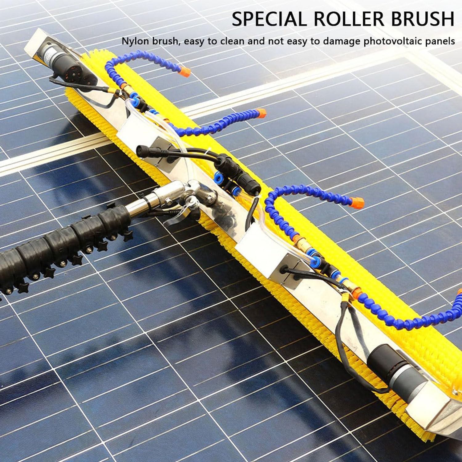 Cleaning Brush Electric Window Cleaning Pole, Water Fed Telescopic Brush, Extendable Cleaner, for Conservatory Roof, Cleaning Photovoltaic & Solar Panels,5M