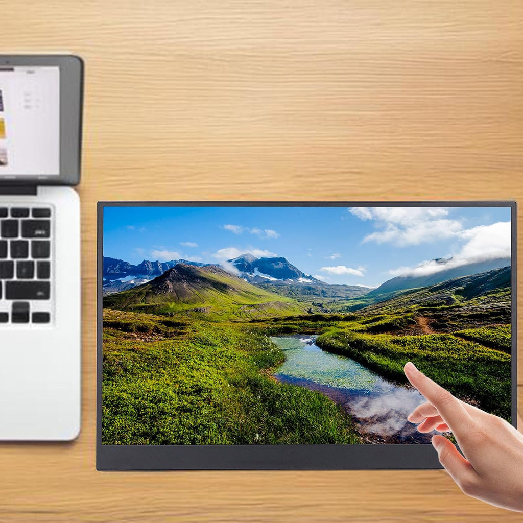 ciciglow 15.6 Inch Portable Display, 1080P Computer Display, Thin and Lightweight Portable External Touch Screen Display for Laptop Computer PC Game Console