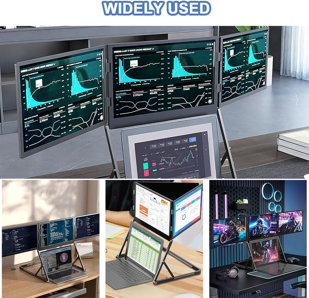 15.6' Portable Monitor for Laptop - 1080P FHD Screen Extender with Kickstand, Compatible with MacOS, Windows, and Gaming Consoles - Ideal for Work & Play