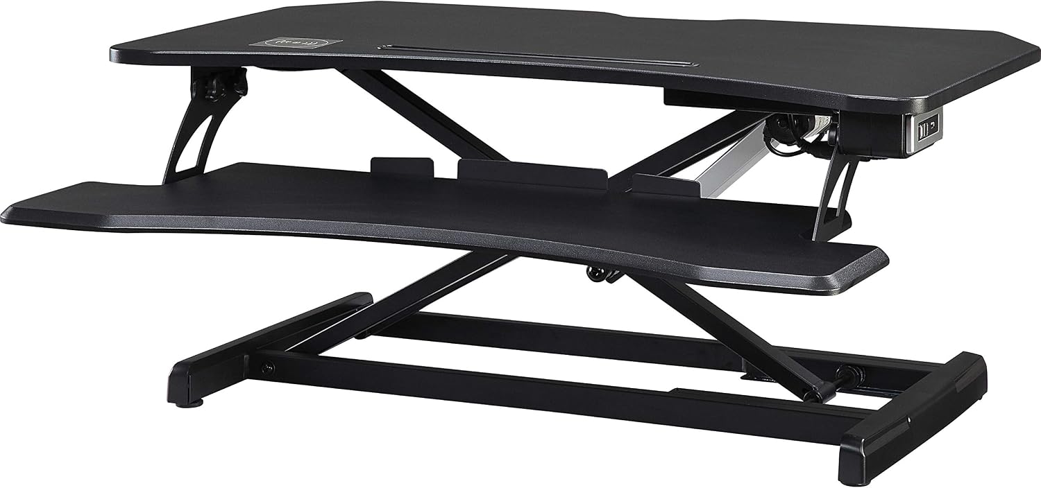 Lorell, LLR99530, Electric Monitor Riser, 1 Each, Black