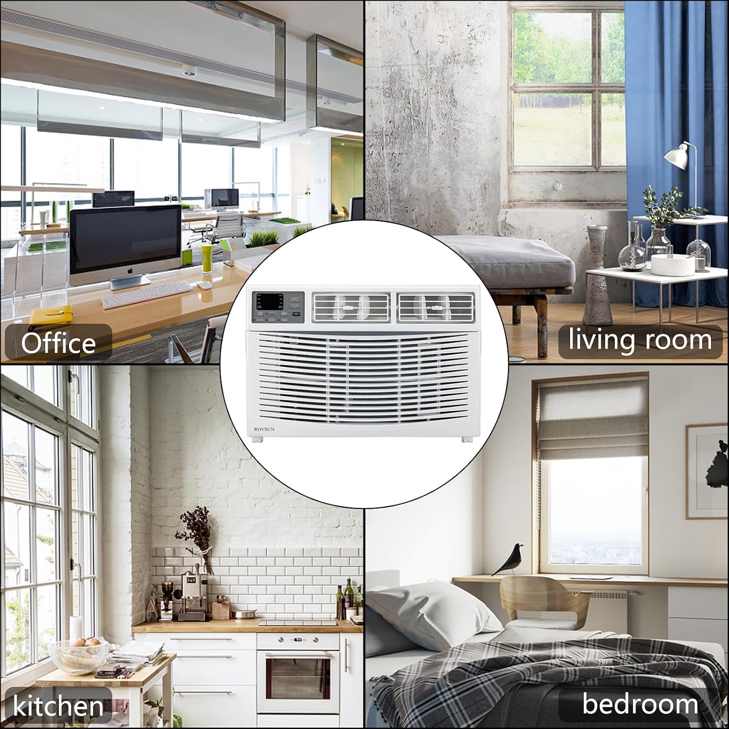 ROVSUN 12000 BTU Air Conditioner Window Unit, 3-in-1 Window AC Unit Cooler, Dehumidifier & Fan with Timer, Remote Control & Installation Kit, Cooling Rooms up to 550 Sq. Ft, 115V/60Hz