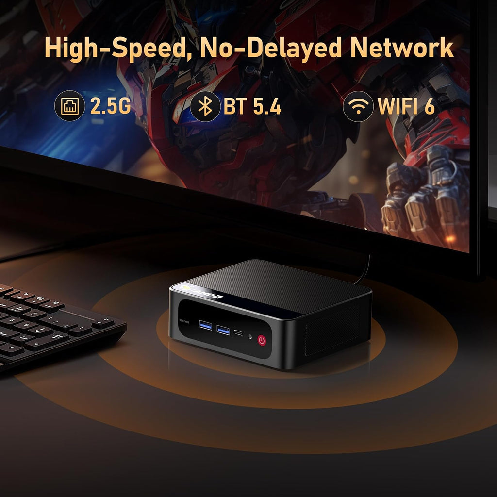 Beelink SER5 PRO Mini PC, AMD Ryzen 5 5625U (6C/12T, Up to 4.3GHz), 16GB DDR4 500GB SSD, Mini Computer Support 2.5G LAN/Triple Display/USB3.2/WiFi6/BT5.4 Home/Office Micro Desktop Computer