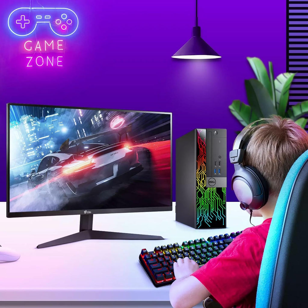 Dell Gaming Desktop Computer PC - Intel Core i7-6th Gen - 16GB DDR4 RAM - 512GB SSD - GeForce GTX 1050 Ti - RGB Desktop - RGB Keyboard & Mouse - WiFi - Windows 11 Pro (Renewed)