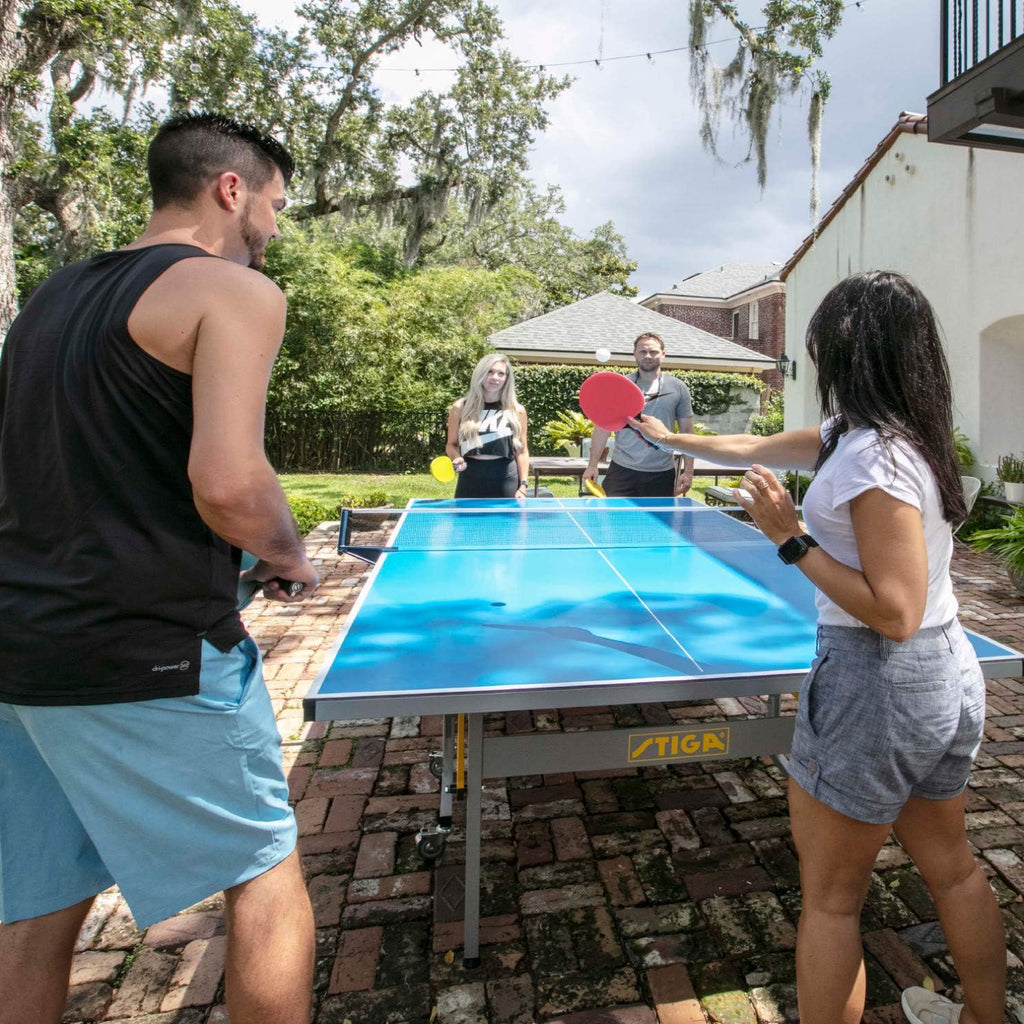 STIGA Outdoor Table Tennis Table – All-Weather Waterproof Aluminum Ping Pong Table with Net & Post, QuickPlay Assembly, 108' L x 60' W x 30' H