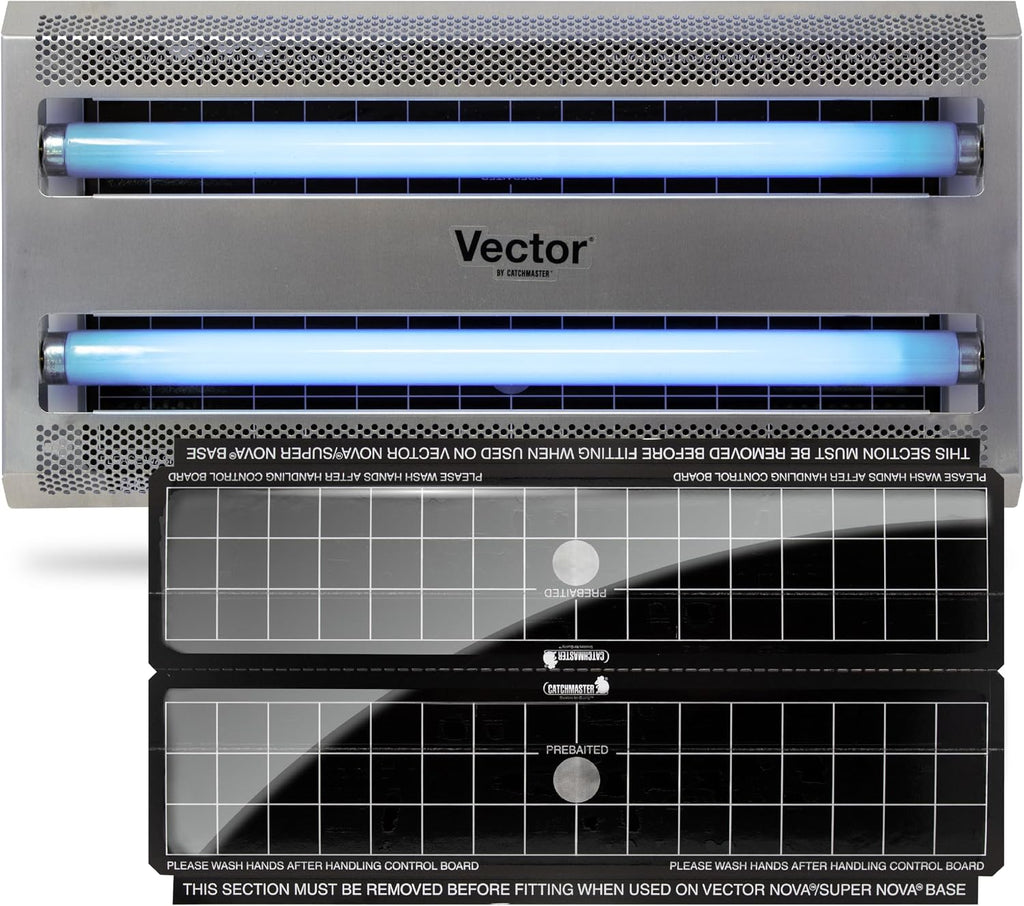 Catchmaster Vector 30 Silver, 1500 sq. ft. Catch Radius, UV Light Fly Traps Indoor for Home, Gnat Traps for House Indoor, Electric UV Lamp Insect & Mosquito Killer, Bug Light for Kitchen, Shed, Garage