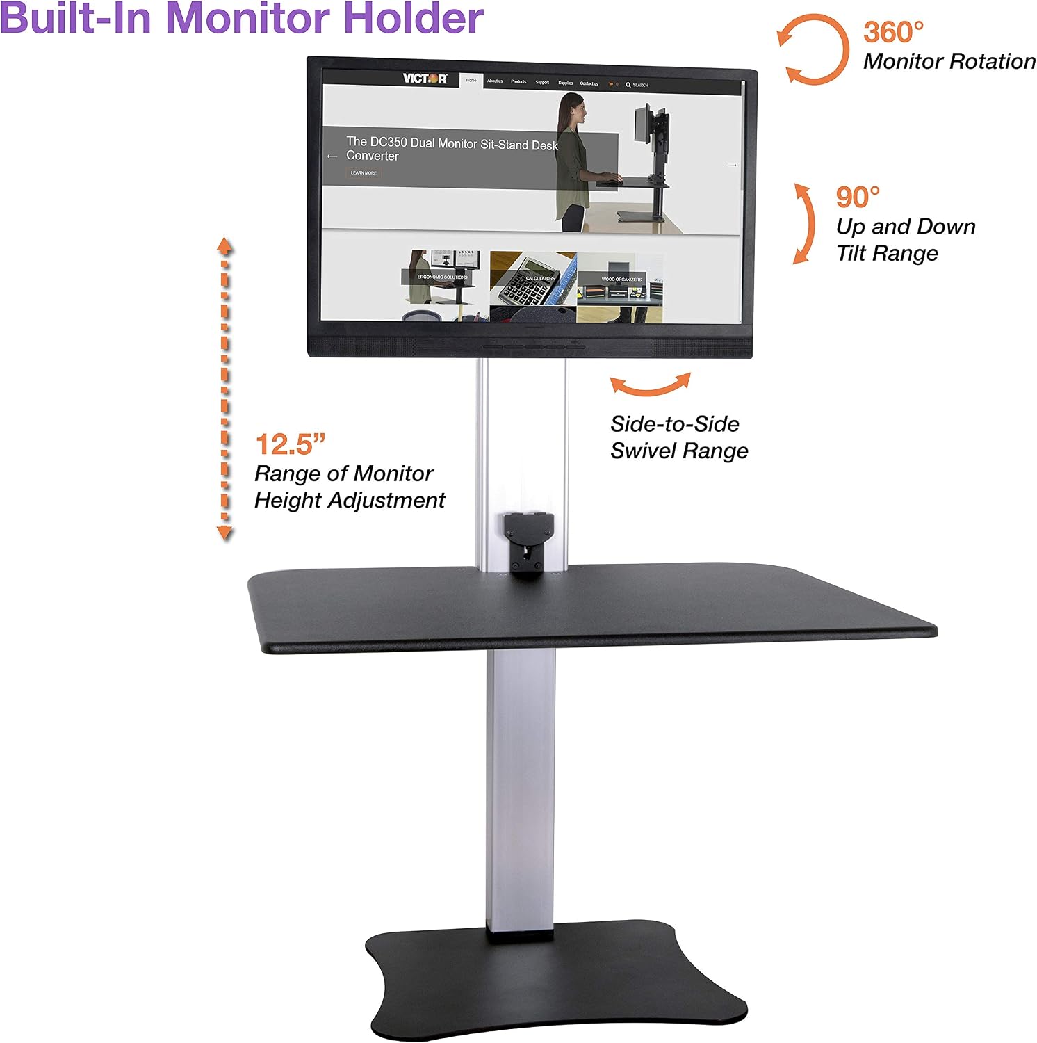 Victor DC400 Electric Standing Desk,28'W