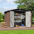 Metal Storage Shed,10x8 Outdoor Storage Building,Large Backyard Sheds with Lockable Doors,Waterproof Outside Storage Sheds with Lockable Doors(Floor Not Included)