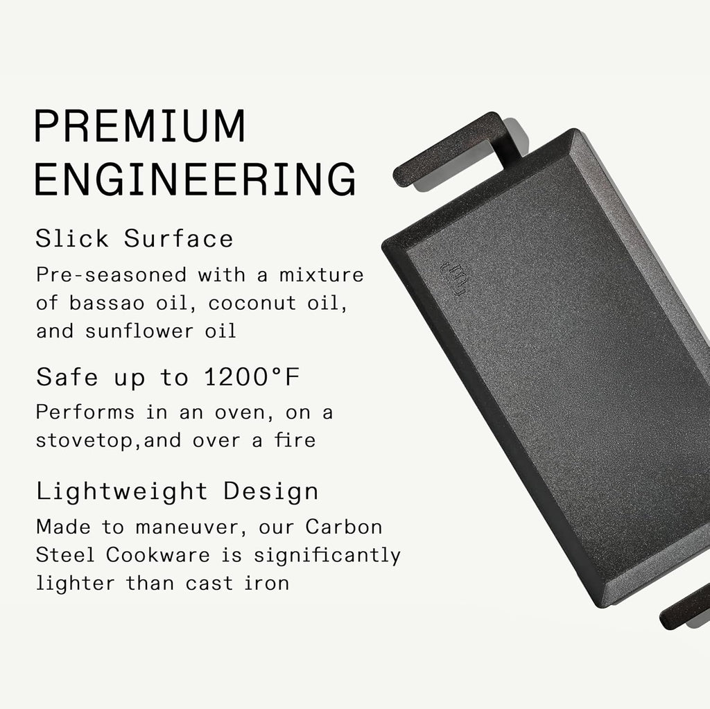 Made In Cookware | Carbon Steel Griddle | Professional Cookware | Crafted in Sweden | Induction Compatible
