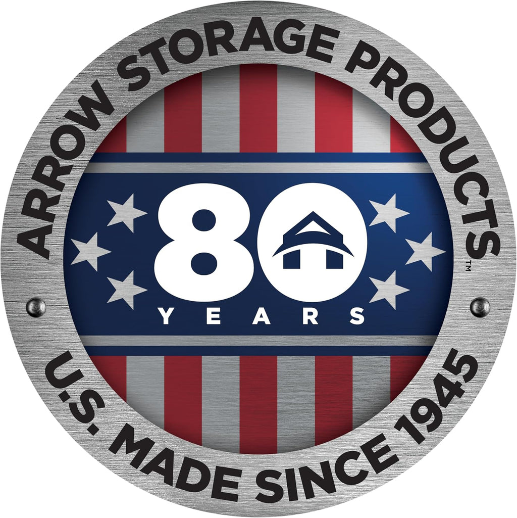 Arrow Yardsaver 4' x 10' Galvanized Steel Outdoor Storage Shed with Sloped Roof and Double-Door Entry, UV-Resistant Steel Floorless Compact Storage Shed, Charcoal