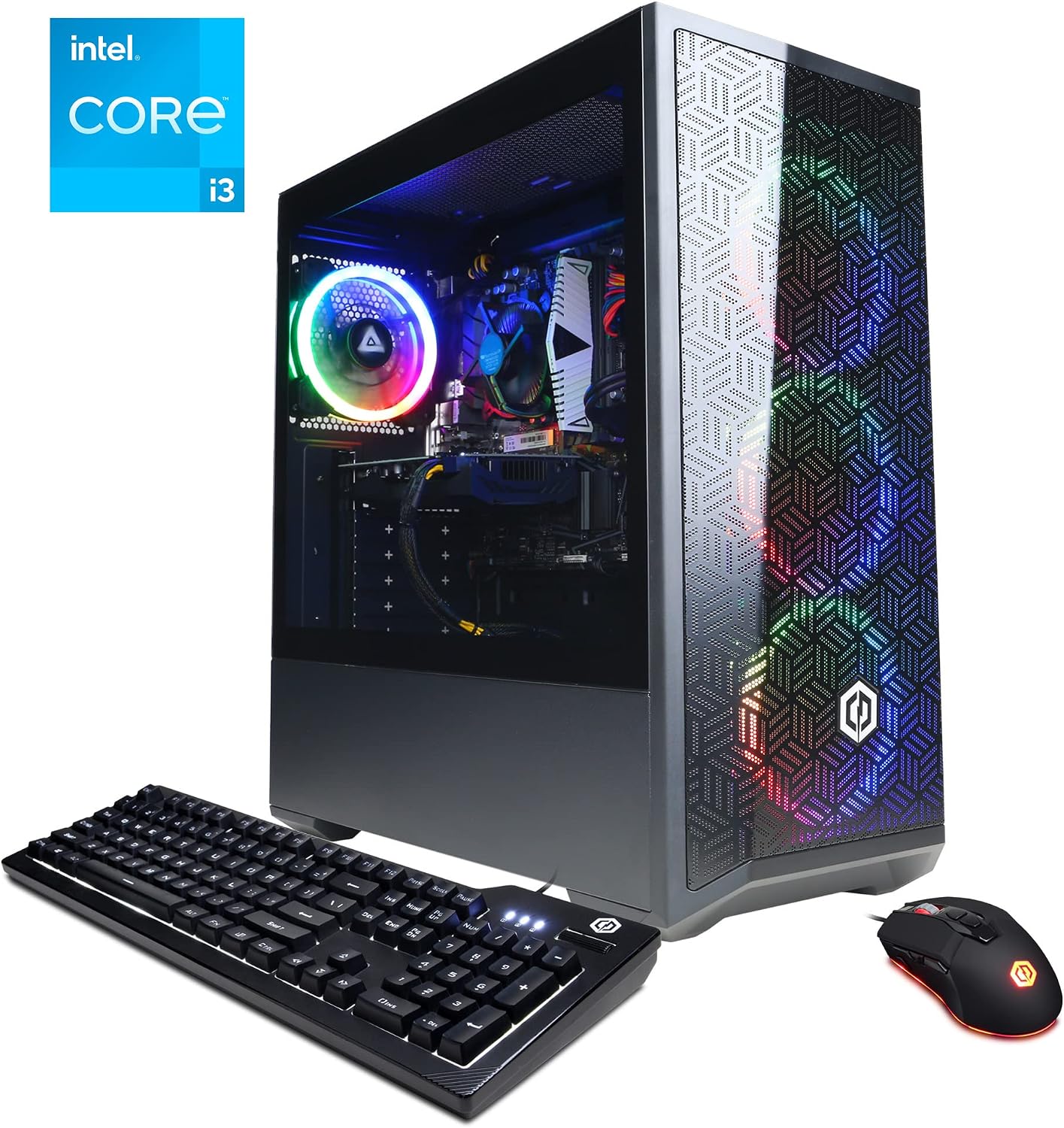 CYBERPOWERPC Gamer Xtreme Gaming PC, Intel Core i3-12100F 3.3GHz, AMD RX 6500 XT 4GB, 8GB DDR4, 500GB NVMe PCIe SSD, WiFi & Win 11 Home (GXi8800A6), Black