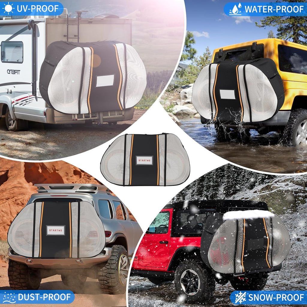STARTWO Bike Cover for Transport On Rack, Bicycle Cover Outdoor Storage Waterproof for Transport 1 Bikes on Car Rear, with Two Elastic Straps and License Plate Window, Visible Tail Lights