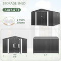 Polar Aurora 8x8 FT Outdoor Storage Shed, Metal Garden Shed with Updated Frame Structure, Tool Sheds for Backyard Garden Patio Lawn, Black