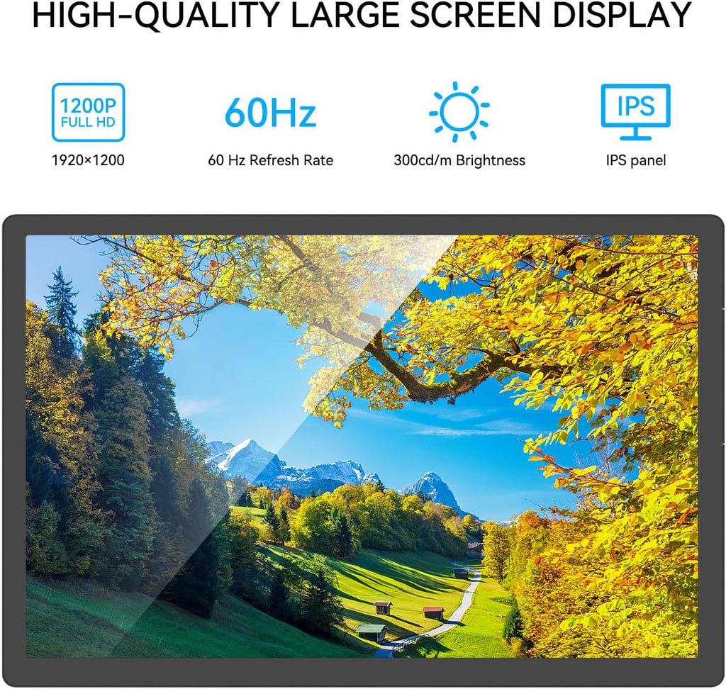ADREAMER 13.3' Triple Screen Laptop Monitor Extender, Detachable 3 Screen Monitor for Laptop 13'-16', 1920x1200 IPS 16:10, 1 Cable for 3 Displays, Compatible with Wins/Mac.