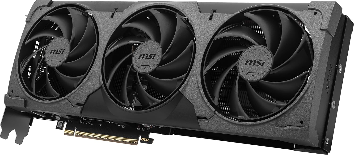 msi Gaming RTX 5070 Ti 16G Ventus 3X PZ OC Black Graphics Card (16GB GDDR7, 256-bit, Extreme Performance: 2482 MHz, DisplayPort x 3 2.1a, HDMI 2.1b, NVIDIA Blackwell Architecture)