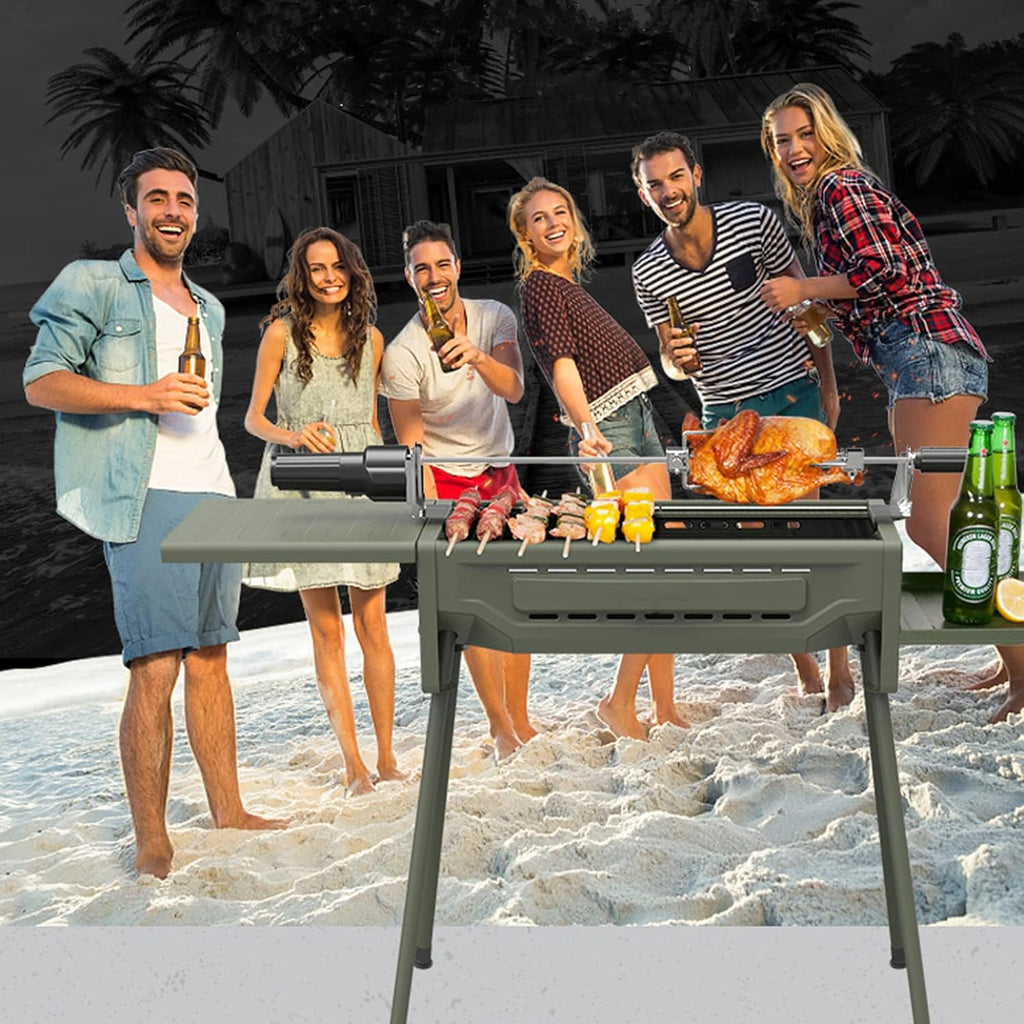Outdoor Folding Portable BBQ Grill Home Barbecue Grill Two-Way Fully Automatic Electric Fork Camping Charcoal Barbecue