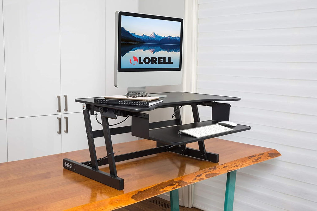 Lorell Adjustable Desk/Monitor Riser, Black