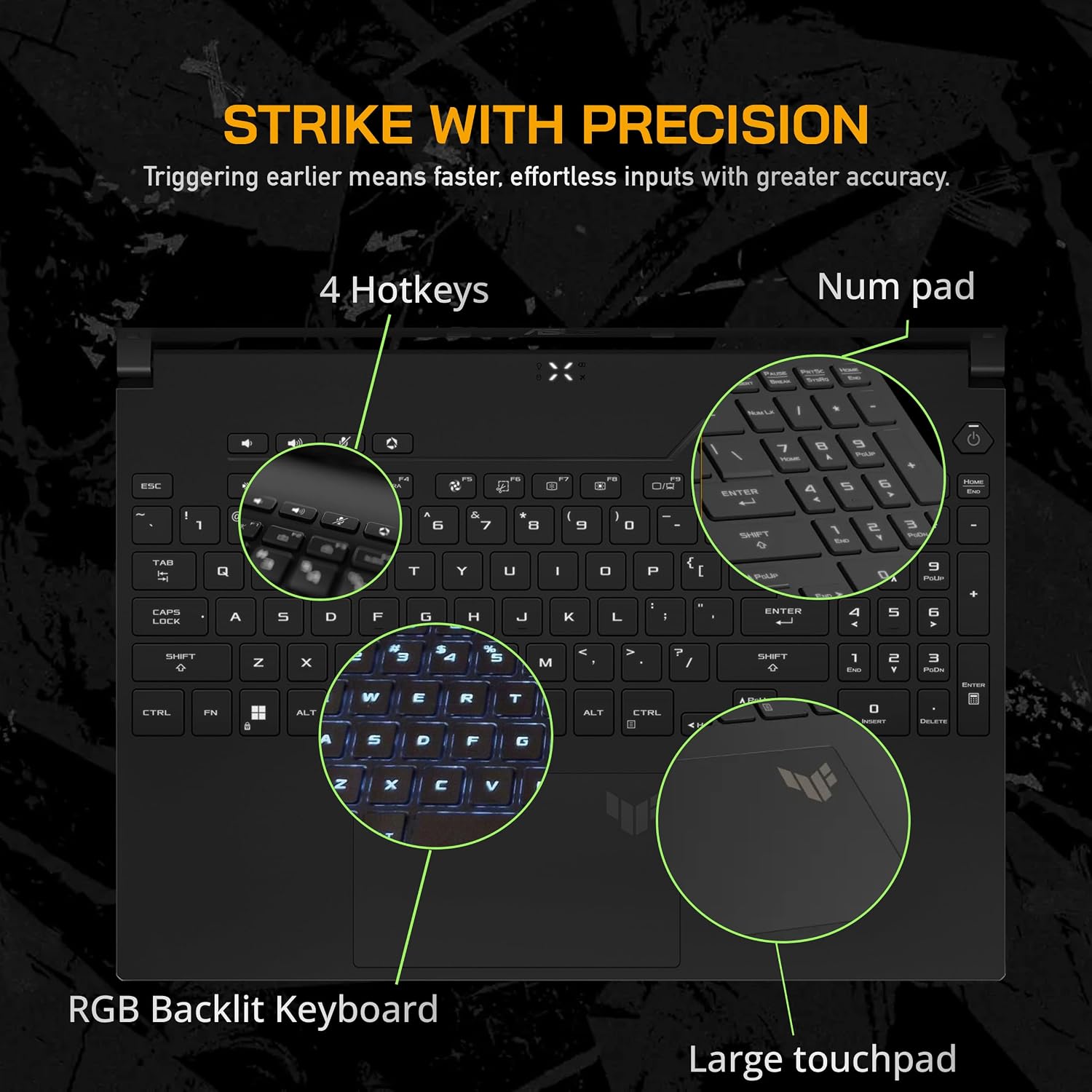 asus TUF A16 16'' FHD 165Hz Gaming Laptop, AMD Ryzen 7-7735HS, Radeon RX7600S V8G Graphics, 16GB DDR5 RAM, 512GB PCIe SSD, RGB Backlit Keyboard, Wi-Fi 6, HD Camera, Black, Win 11 Pro, 32GB USB Card