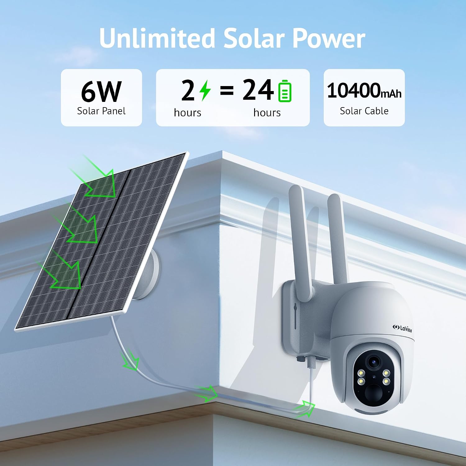 LaView 4G LTE Cellular Security Camera 2K Solar Camera Outdoor Wireless, Solar Powerd Security Camera with Color Night Vision, 3MP HD Cameras for Home Security Motion Detection,US Cloud