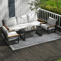 Aluminum Patio Furniture Set, All Weather Rust Proof Outdoor Conversation Set with Washable Cushions, Metal Frame Sofa for Poolside Backyard Garden Balcony Grey