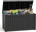 200 Gallon Deck Box Large Outdoor Storage Box Waterproof for Patio Furniture,Outdoor Cushions,Garden Tools and Pool Supplies,Weatherproof(Black,200Gallon)