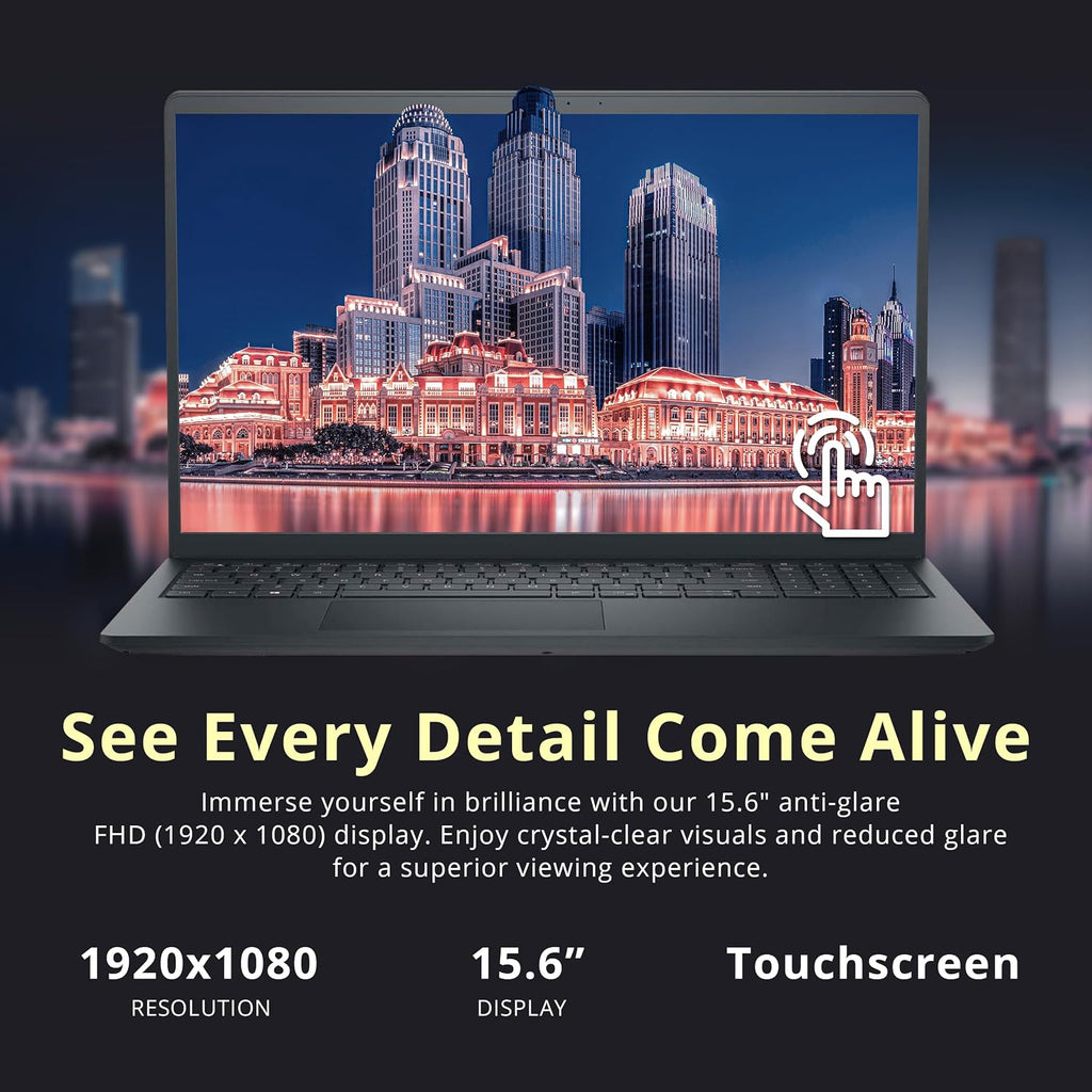 Dell Inspiron 15.6' FHD Touch Laptop, Intel i7-1255U Processor, 32GB RAM, 1TB SSD, Numeric Keypad, HD Camera, WiFi, HDMI, Iris Xe Graphics, Win 11 Pro, Black