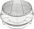 Multi-Level Base Rack Grill Cooking Grates Stack Rack System Kit for BGE, Big Green Egg XL, Kamado Joe Big Joe Smokers 24-inch Charcoal Grill，Expander Rack Cooking Basket Cooking Rack Eggspander Grid