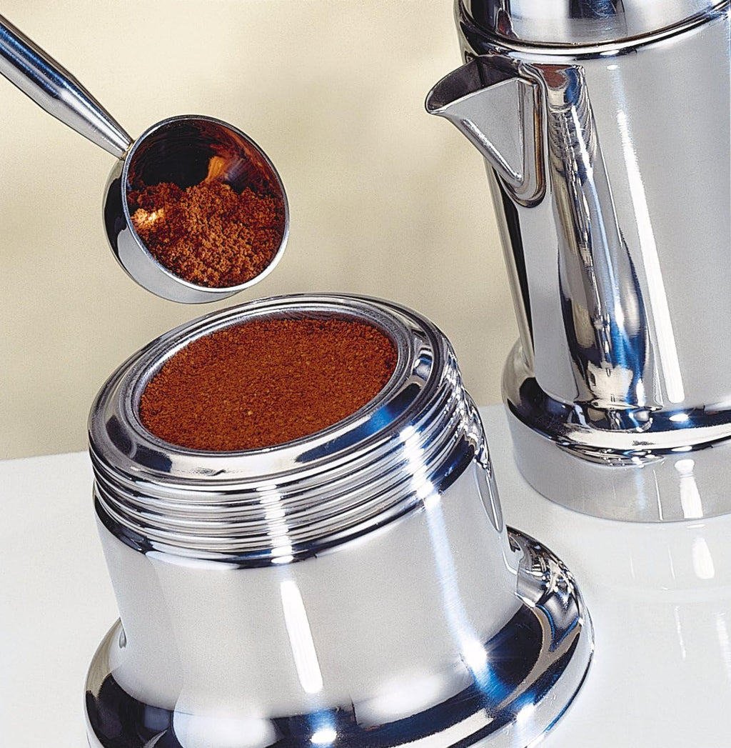 Cilio Stovetop Coffee Maker - 4-Cup, Polished Stainless Steel, Modern - Espresso Maker, Italian Coffee Pot & Percolator