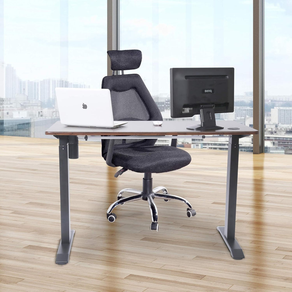 UNICOO Electric Height Adjustable Standing Desk, Electric Standing Workstation, Sit Stand Table, Home Office Compter Desk,Gaming Table, Whole-Piece Desktop 48 * 24 in (KT1001-MB)