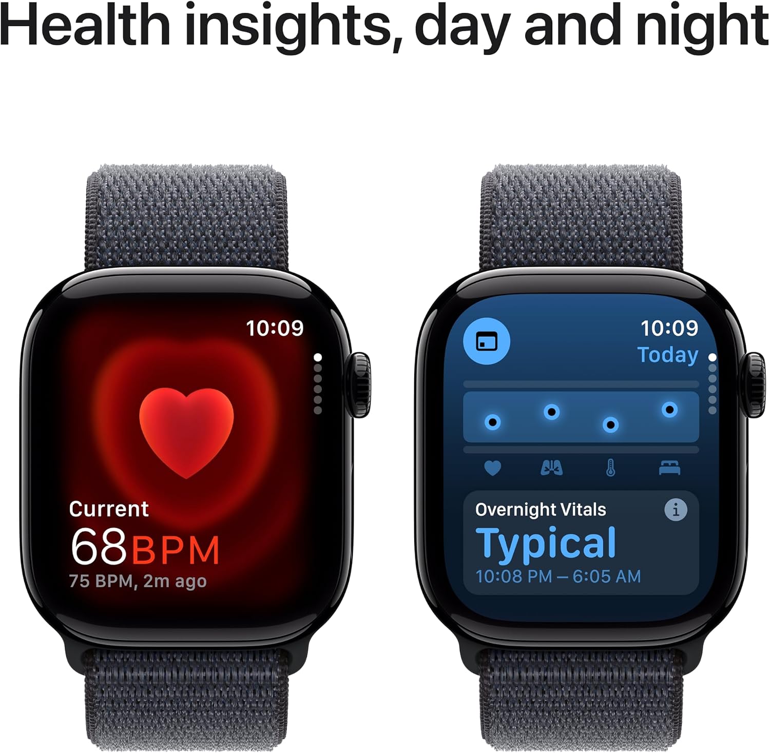 Apple Watch Series 10 [GPS + Cellular 42mm] with Jet Black Aluminium Case with Ink Sport Loop. Fitness Tracker, ECG App, Always-On Retina Display, Carbon Neutral with AppleCare+ (2 Years)