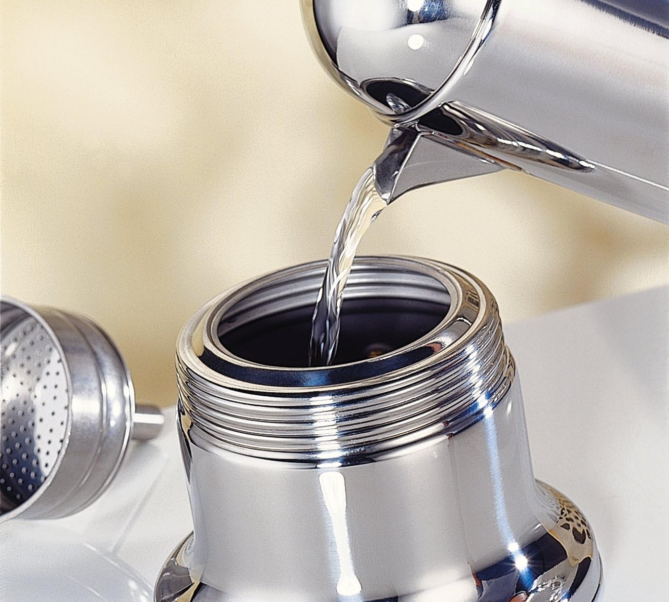 Cilio Stovetop Coffee Maker - 4-Cup, Polished Stainless Steel, Modern - Espresso Maker, Italian Coffee Pot & Percolator