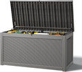 Outdoor Storage Box, Resin Deck Boxes Indoor and outdoor, Waterproof Storage Box Lockable Lid Grey,260 Gallon
