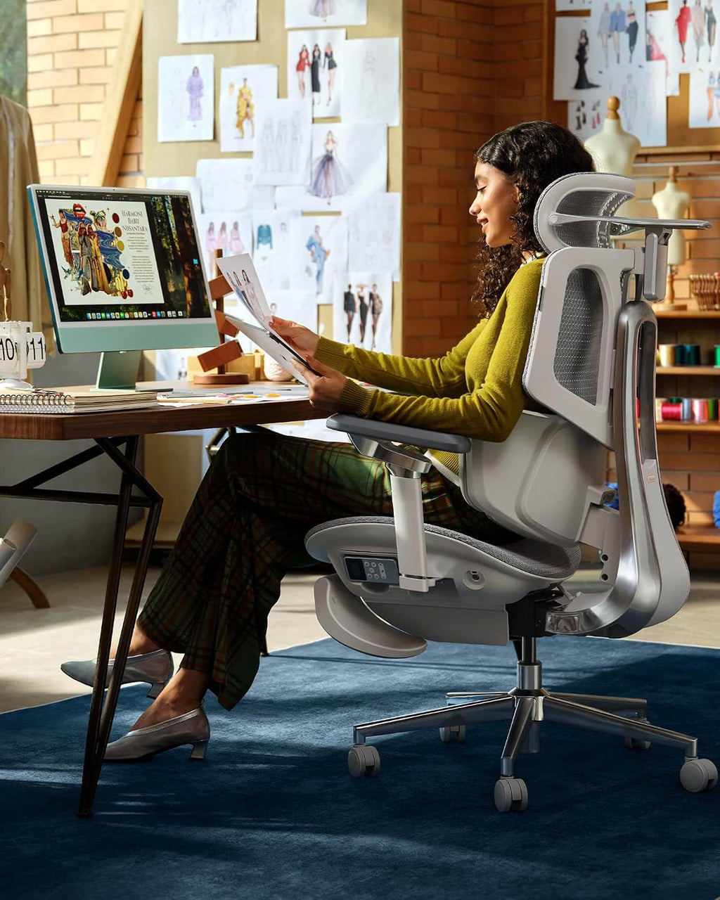 Hbada X7 Smart Ergonomic Chair, Office Chair, with Fully Automated Lumbar Tracking, 4D Adjustable Headrest, 720° Adjustable Armrests, Ventilated Seat Cushion, Swivel, Grey