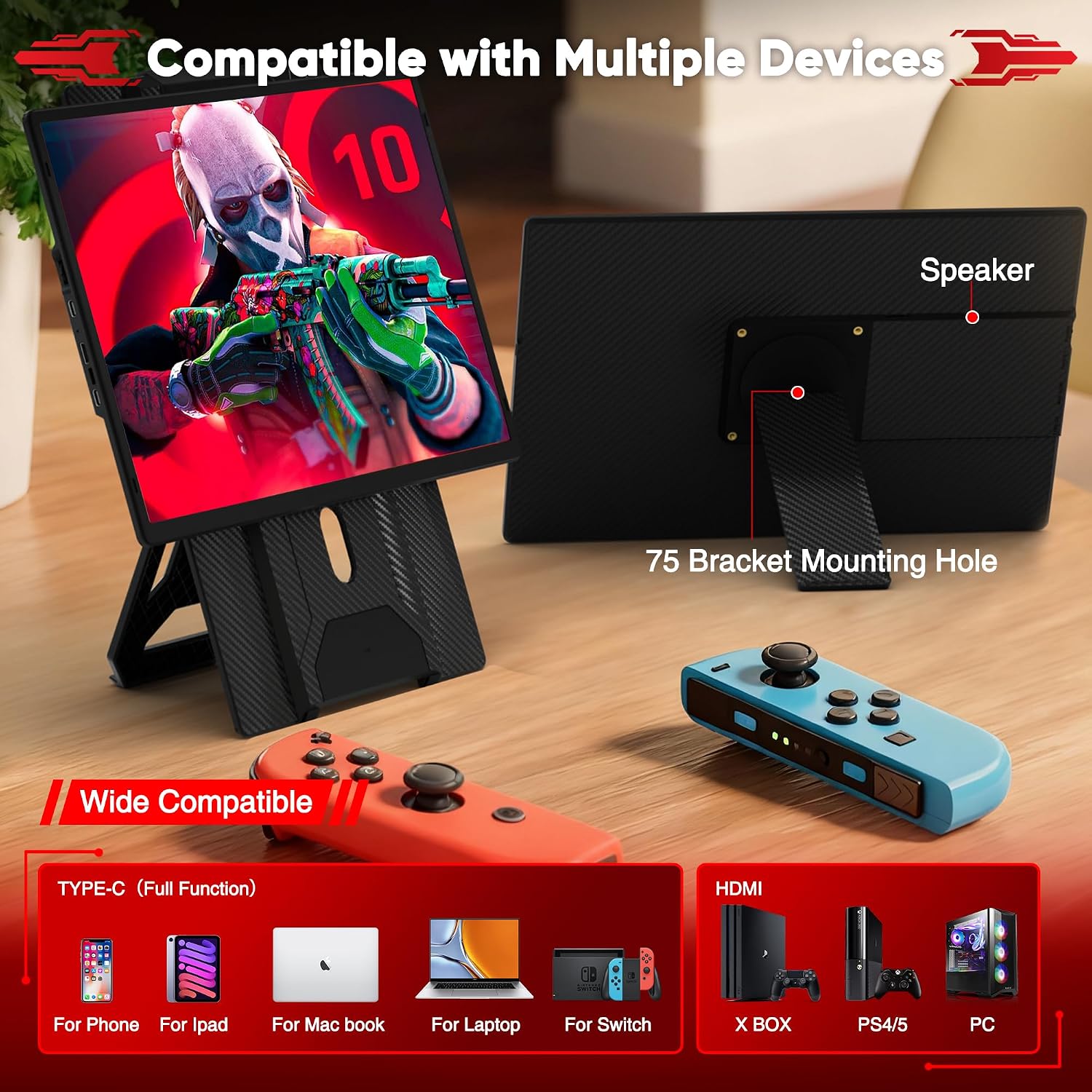 CIDETTY Laptop Screen Extender Portable Monitor, Dual 16.1' 1080P FHD IPS Screen, Detachable Monitor Extender for Laptop, Fit for 13-17' Laptops, Compatiable with Windows/Mac/Chrome/Android