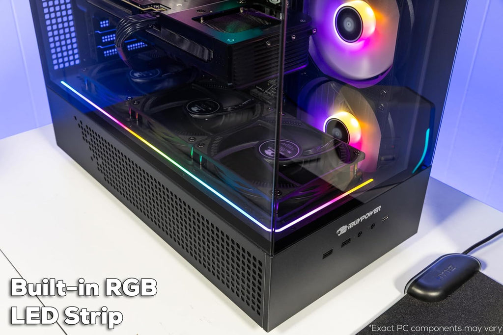 iBUYPOWER Element Black Gaming PC Desktop Computer Intel Core i5 14400F CPU, NVIDIA GeForce RTX 5060Ti 8GB GPU, 16GB DDR5 RGB 5200MHz RAM, 1TB NVMe SSD, Windows 11 Home, Keyboard, Mouse - EBI5N56T02