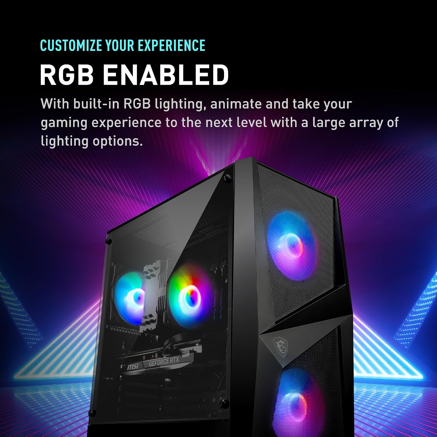 msi Codex R Gaming Desktop: Intel Core i5-13400F, Geforce RTX 4060, 16GB DDR5, 1TB m.2 NVMe SSD, 80+ Gold PSU, WiFi, Keyboard & Mouse, DIY Friendly, Windows 11 Home: 13NUC5-087US