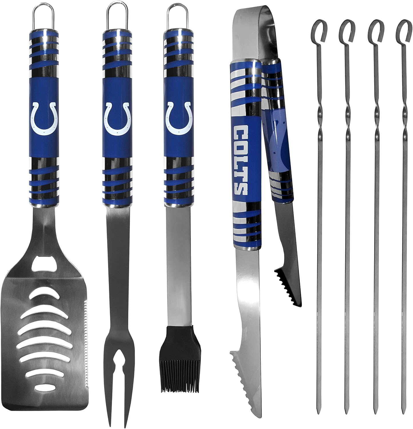 NFL Siskiyou Sports Fan Shop Indianapolis Colts Steel Tailgater BBQ Set w/Case 8 piece Gray