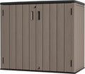 Mrosaa Large Outdoor Storage Box,Resin Shed,Waterproof/Lockable,Outdoor Storage Cabinet for Balcony,Garage,Backyard (37Cu.ft-Light Brown)