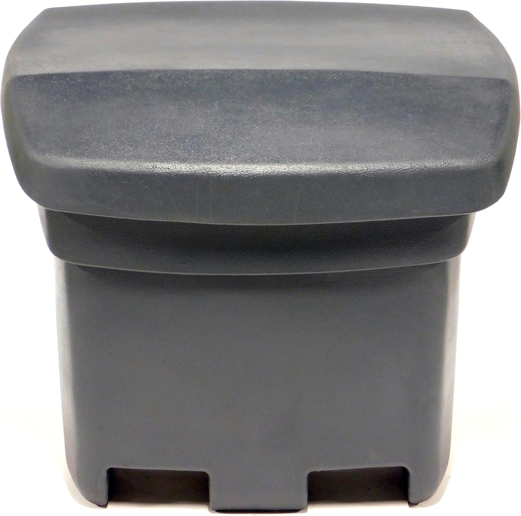 FCMP Outdoor 37-Gallon Salt and Sand Storage Bin – Multipurpose Deck Box for Patio, Porch or Shed – Industrial Large Container for Outdoor Storage, Grey