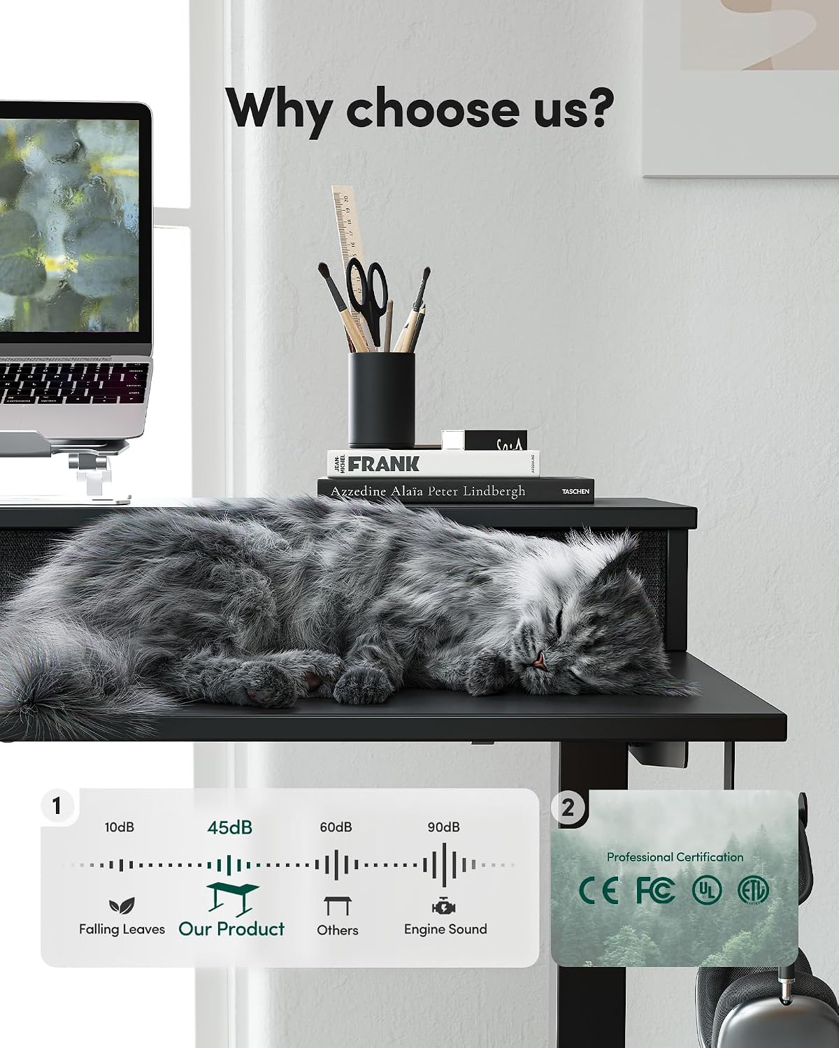 FEZIBO L Shaped Electric Standing Desk, 63 x48 inch Large with Drawers | Reversible Tabletop, 2 Memory Height Settings | Home Office & Gaming Height-Adjustable Table, Black Top/Black Frame（2 packages）