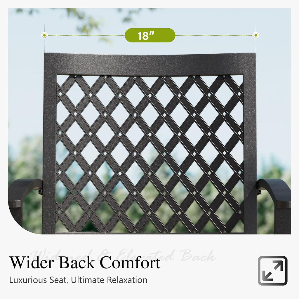 Sophia & William Round Patio Table and Chairs Set, Outdoor Dining Set for 4, 5 Piece Metal Patio Furniture, 42' Black Table(Diamond)