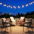 YITAHOME Outdoor Dining Chair Set of 6, Rope Woven Design Stackable Chairs, Indoor-Outdoor Armchair Seating for Patio, Backyard, Poolside, Balcony - Grey